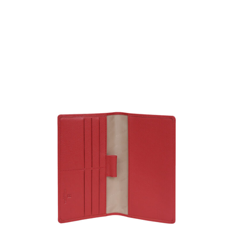 Porte chéquier en cuir Confort Hexagona rouge intérieur