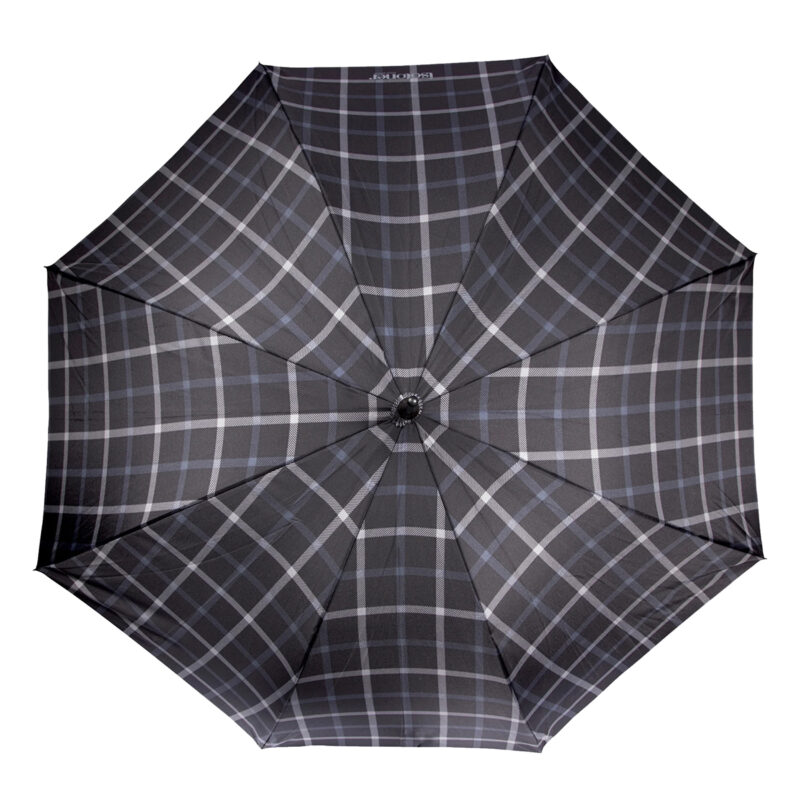 Parapluie pliant X-tra Solide Isotoner carreaux homme ouvert