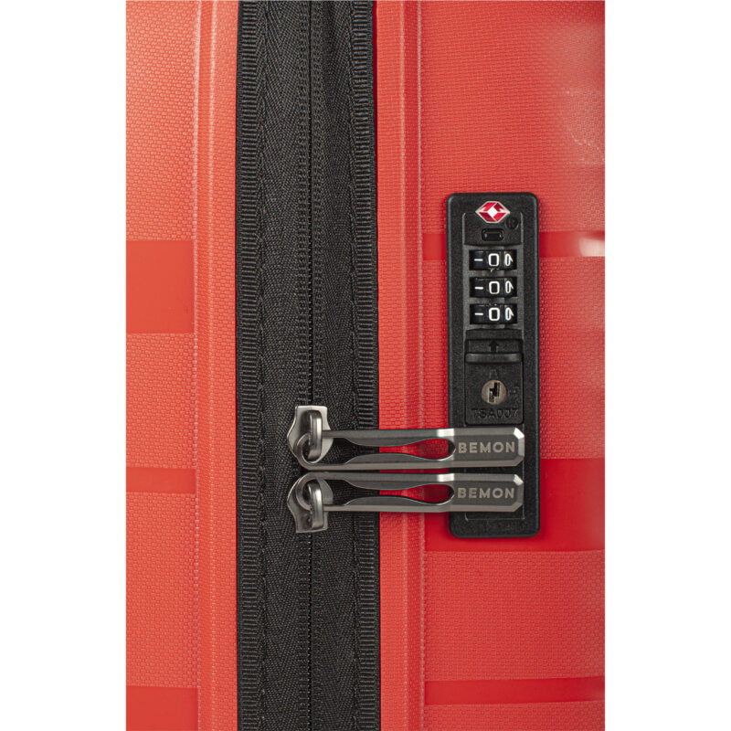 Valise cabine 56cm Bandol Bemon rouge zoom TSA