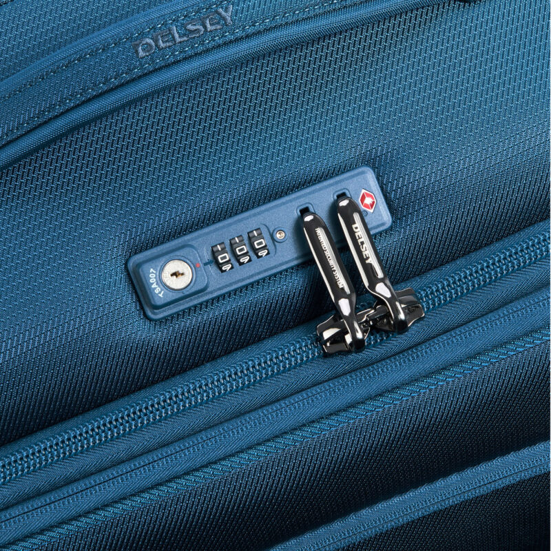 Valise cabine slim ext 55cm Montmartre Air 2.0 Delsey bleu clair zoom TSA