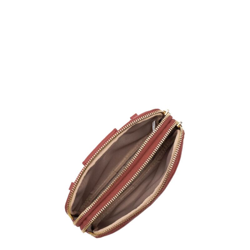 Pochette en cuir Dune Lancaster bois rouge intérieur