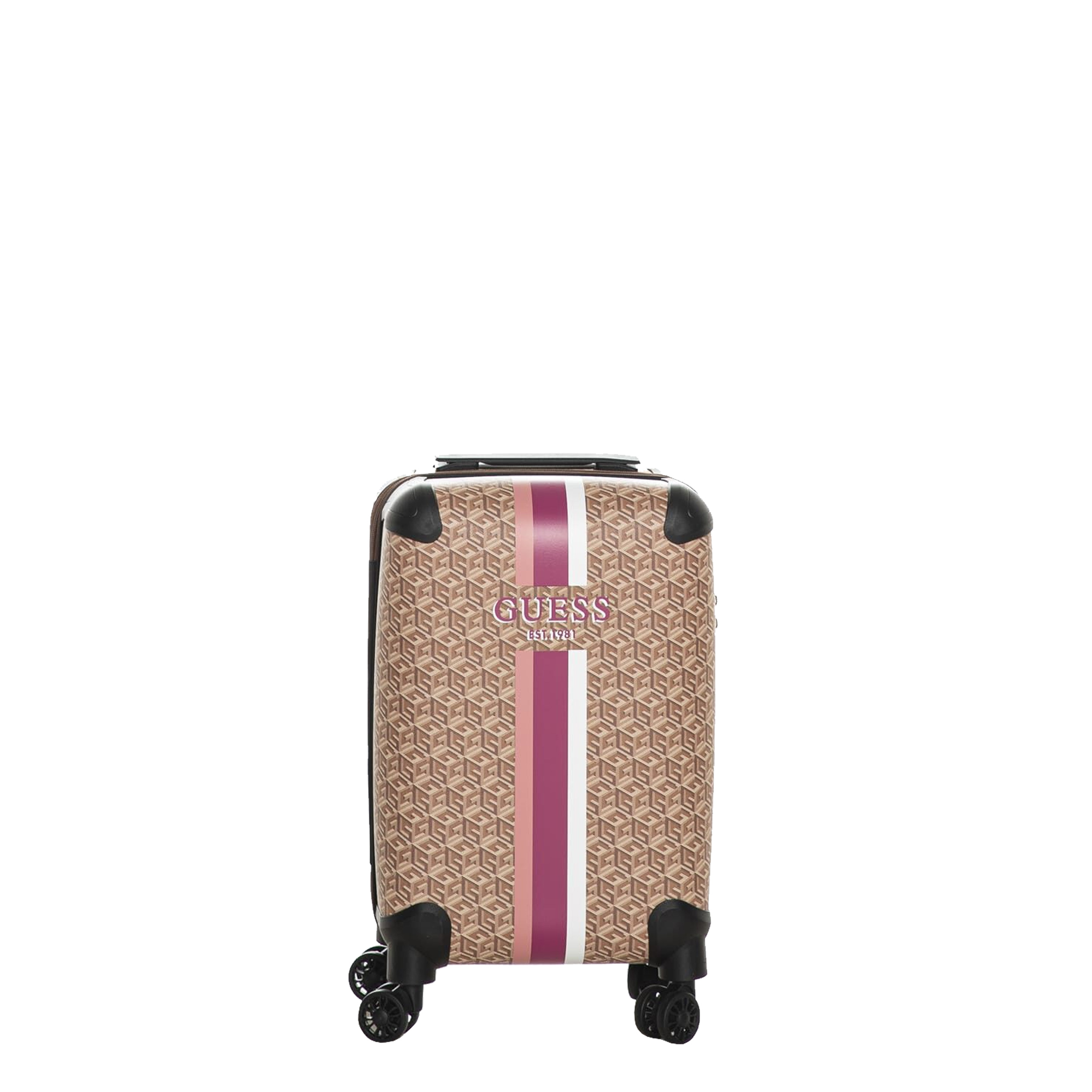 Valise cabine 54cm Wilder Guess taupe logo avant