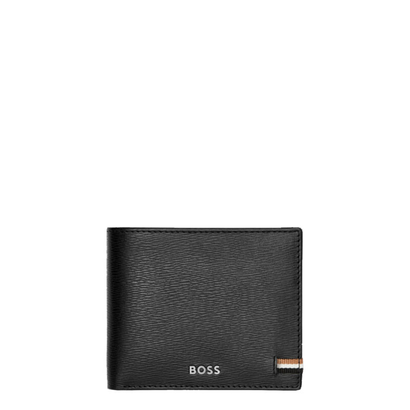 Portefeuille en cuir Iconic Hugo Boss noir avant