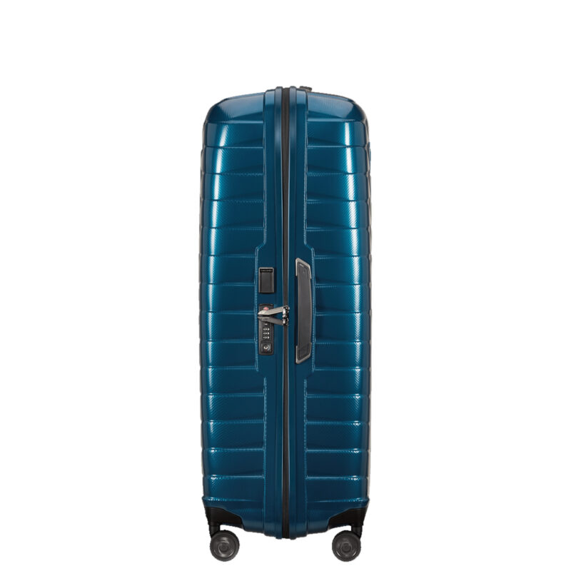 Grande valise 86cm Roxkin Proxis Samsonite bleu pétrol côté