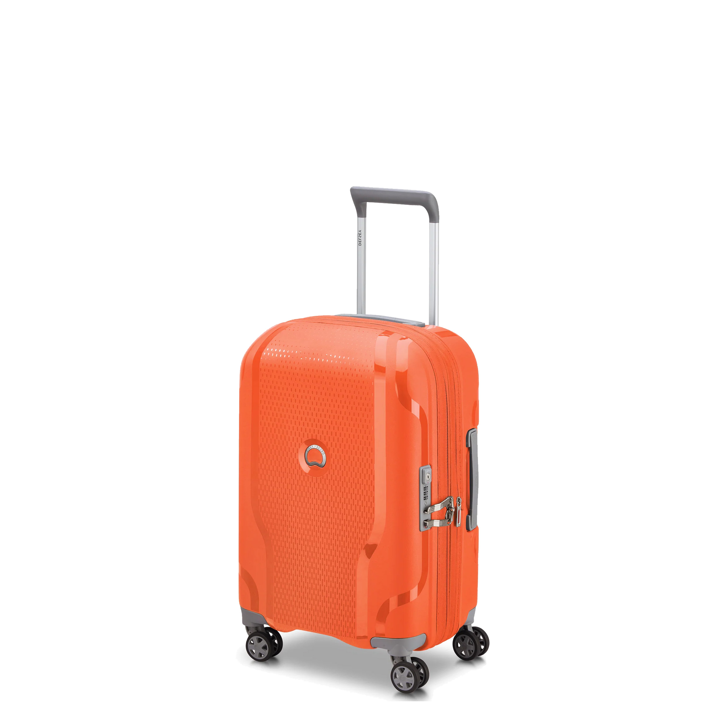 Valise cabine S extensible 55cm Clavel Delsey orange tangerin profil