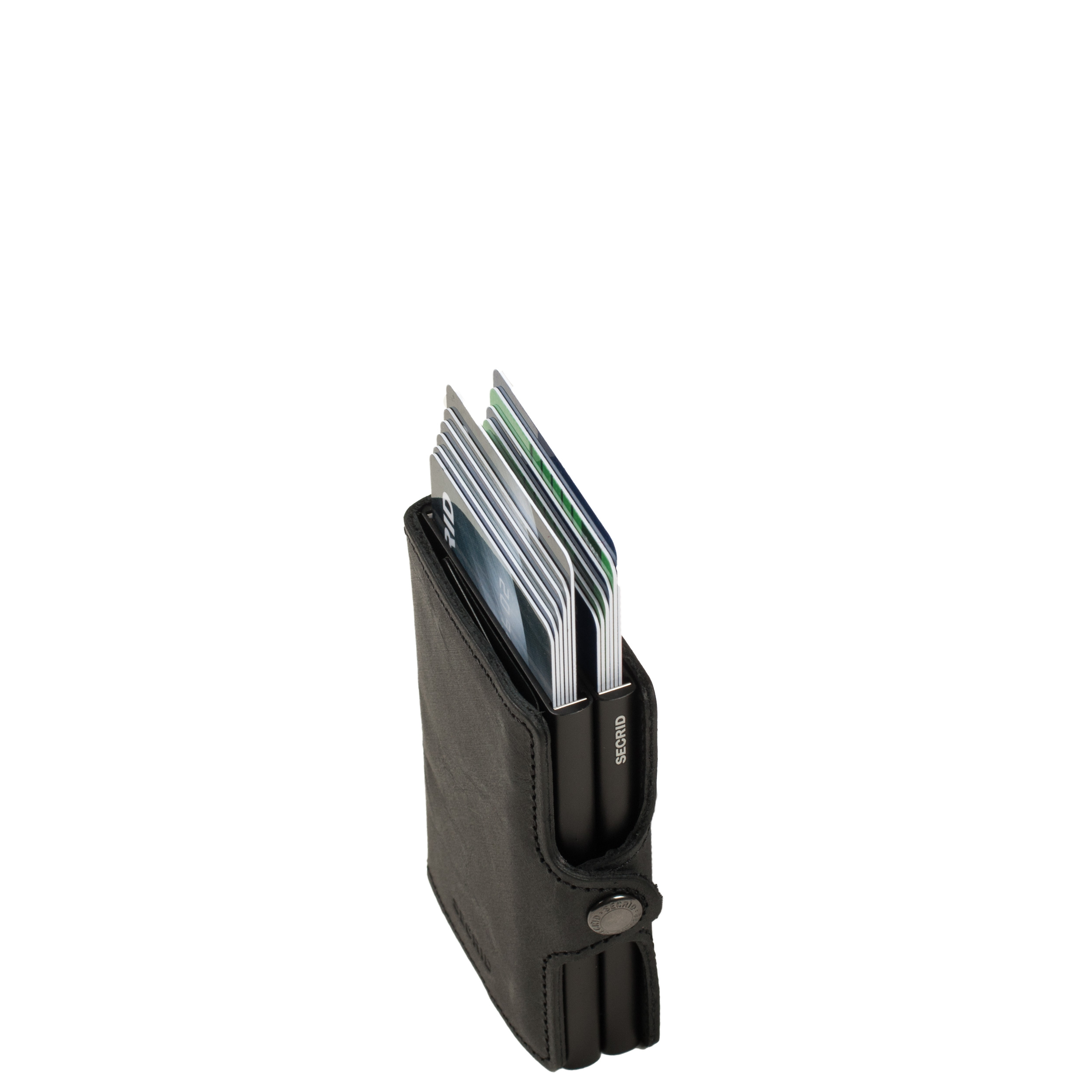 Porte-cartes aluminium et cuir Twinwallet  - 14 cartes